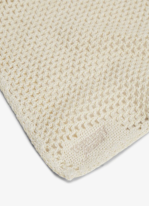 Tommy Hilfiger Dames Sjaal met opengewerkt dessin in de kleur Creme