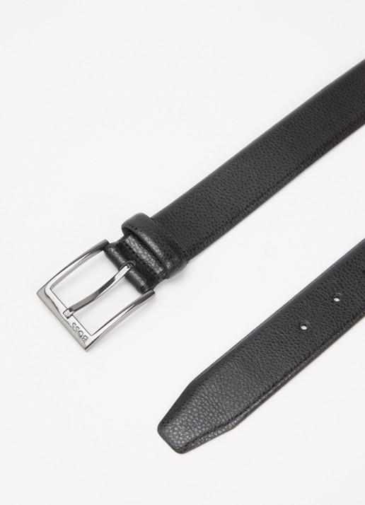 BOSS Heren Elloy riem van leer in de kleur Zwart