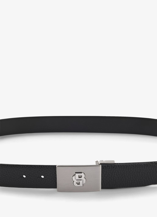 BOSS Heren Riem van leer met logo in de kleur Zwart