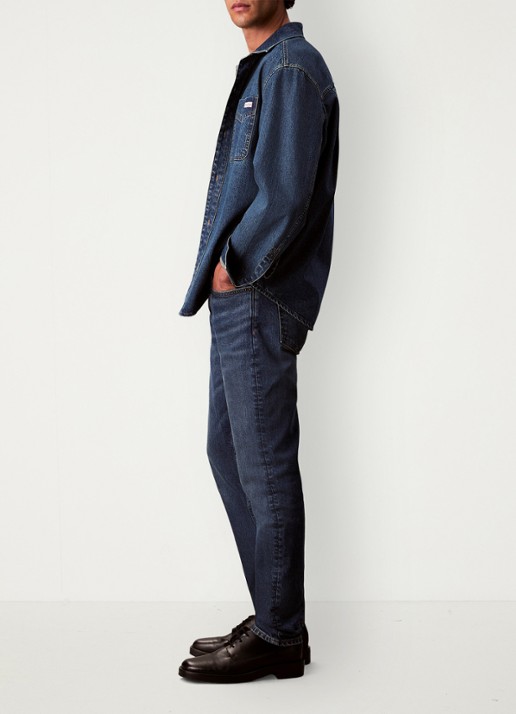 Calvin Klein Heren Straight leg jeans met steekzakken in de kleur Indigo