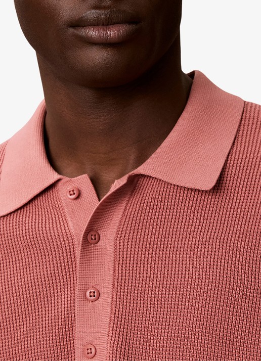 Calvin Klein Heren Regular fit polo met structuur in de kleur Lichtrood