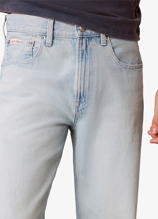 Calvin Klein Heren Straight fit jeans met lichte wassing in de kleur Denim