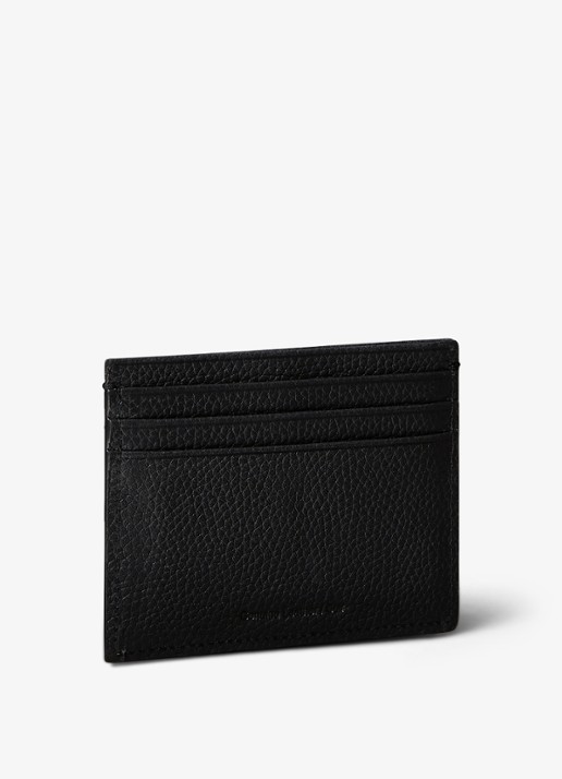Calvin Klein Heren Pasjeshouder van leer met logo in de kleur Zwart