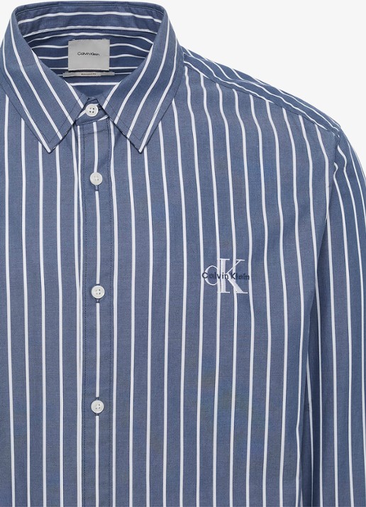 Calvin Klein Heren Regular fit overhemd met streepprint in de kleur Dark Denim-Cec / Blauw