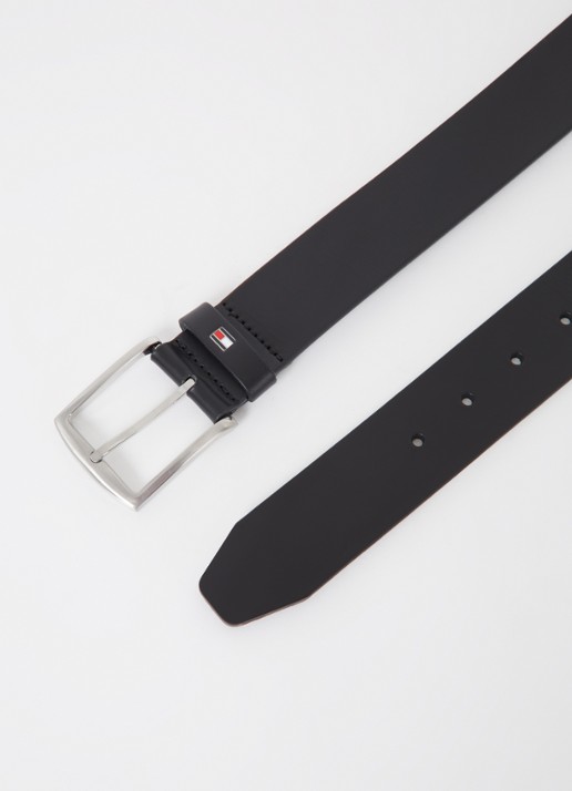 Tommy Hilfiger Heren New Denton riem van leer in de kleur Zwart