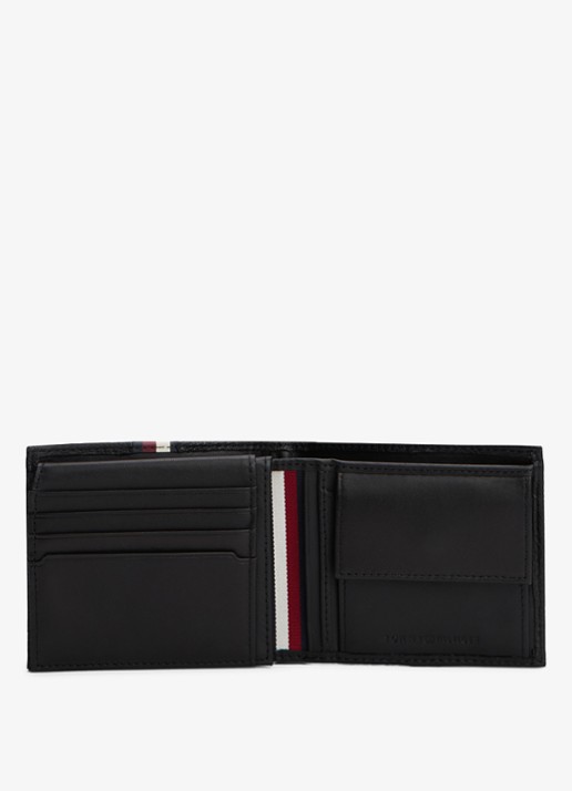 Tommy Hilfiger Heren Portemonnee met logo in de kleur Diepzwart