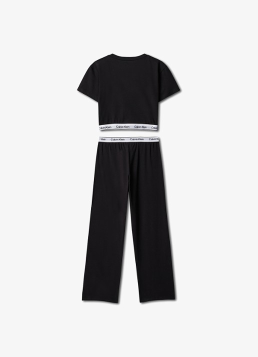 Calvin Klein Meisjes Modern pyjamaset met logoband in de kleur Zwart