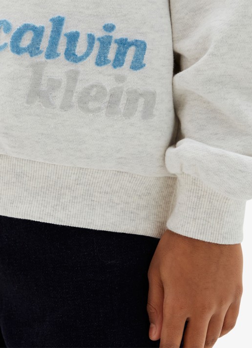 Calvin Klein Meisjes Hoodie met logoborduring in de kleur Grijs