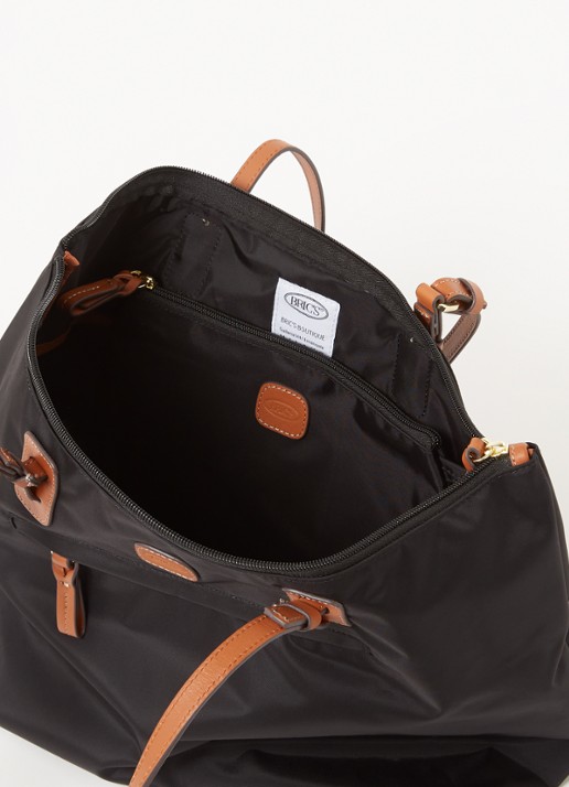 Bric's Dames X-Bag shopper met leren details in de kleur Zwart, maat: 33x36x17