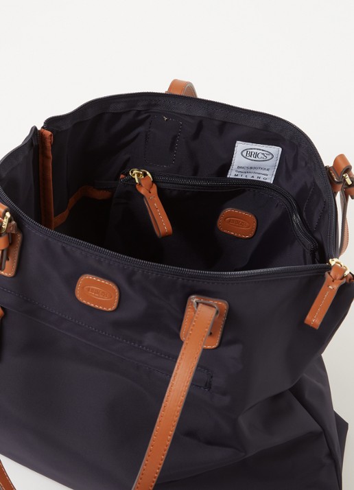 Bric's Dames X-Bag shopper met leren details en uitneembaar etui in de kleur Donkerblauw, maat: 33x36x17