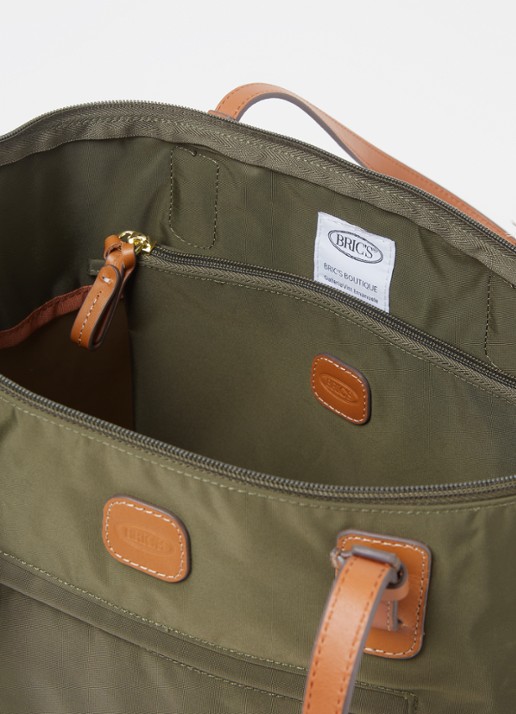 Bric's Dames Shopper met leren details en uitneembaar etui in de kleur Bronsgroen, maat: 33x36x17