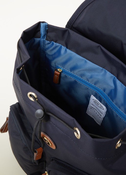 Bric's X-Travel City rugzak met leren details Donkerblauw - Deal