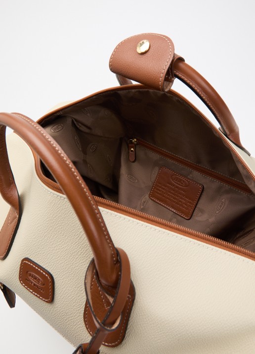 Bric's Firenze Medium weekendtas met leren details Beige - Deal