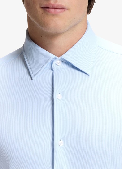 BOSS Heren Regular fit overhemd met structuur in de kleur Lichtblauw