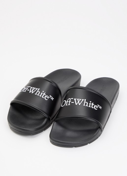 Off-White Heren Bookish slipper met logo in de kleur Zwart, maat: 40