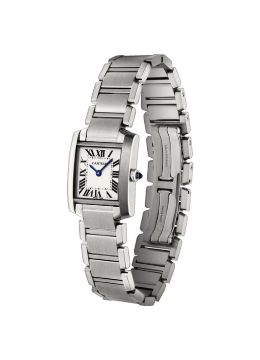 Cartier Dames Tank Française small horloge van staal W51008Q3 in de kleur Zilver