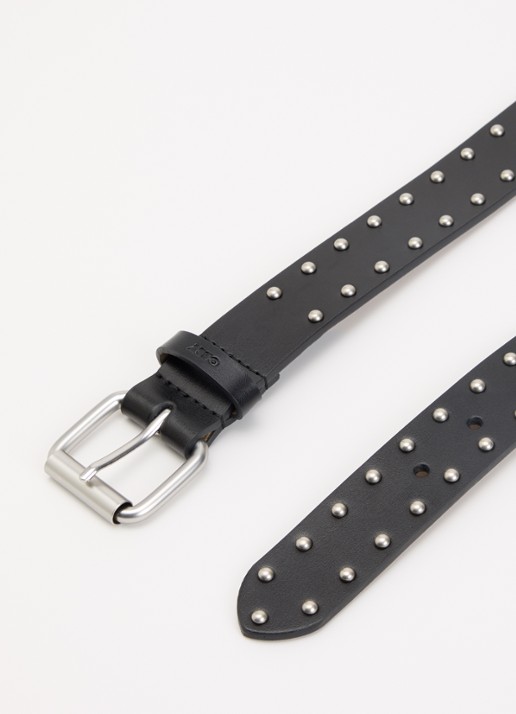 Obey Heren Mini Dome riem van leer met studs in de kleur Zwart, maat: L/XL