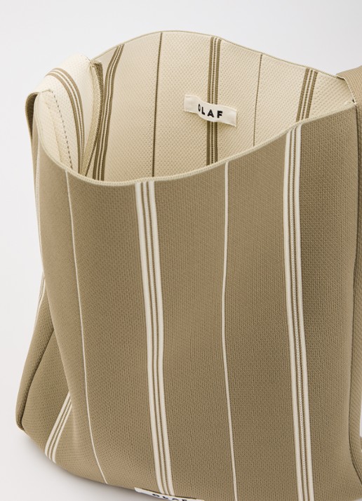 OLAF Dames Crossbodytas met streepprint in de kleur Olijfgroen, maat: ONE SIZE
