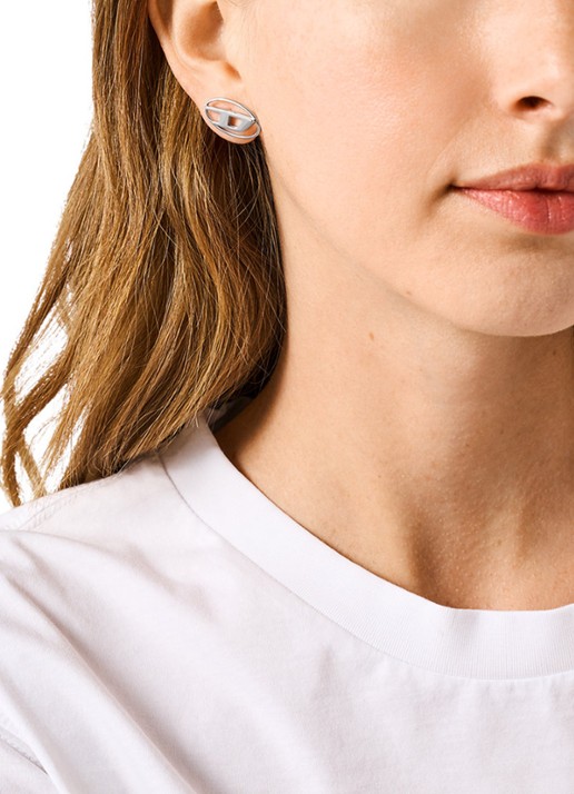 Diesel Dames Enkele oorsteker DX1502040 in de kleur Zilver