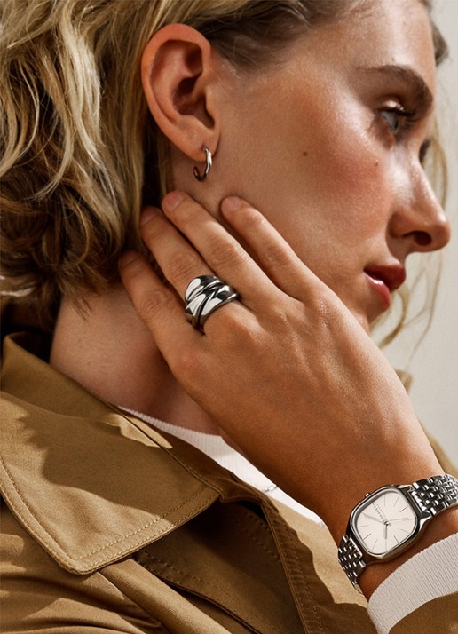 Skagen Dames Oorringen SKJ1869040 in de kleur Zilver