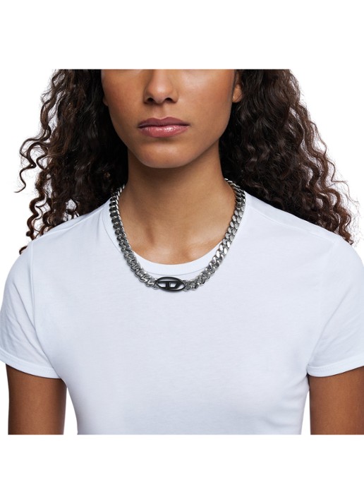 Diesel Dames Ketting DX1635931 in de kleur Zilver