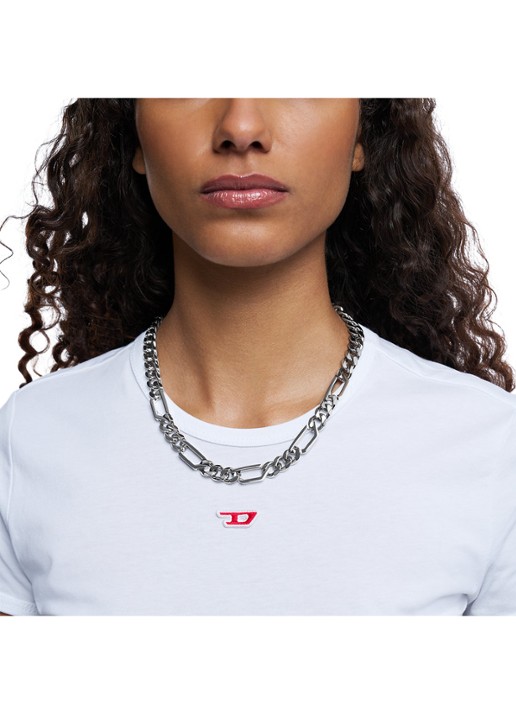 Diesel Dames Ketting DX1626040 in de kleur Zilver