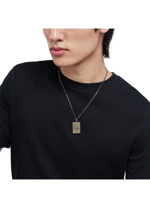 Armani Heren Ketting EGS3239060 in de kleur Zilver