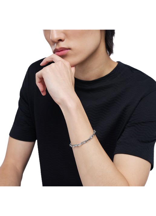 Armani Heren Armband EGS3249040 in de kleur Zilver