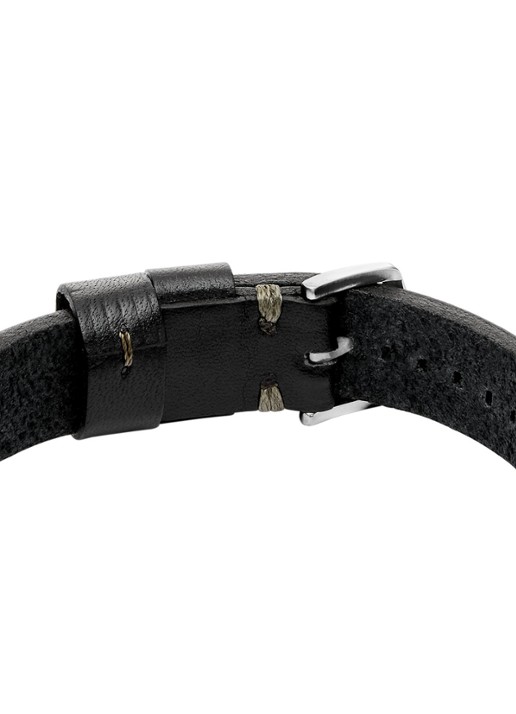 Fossil Heren Machine armband van leer JF04946040 in de kleur Zwart