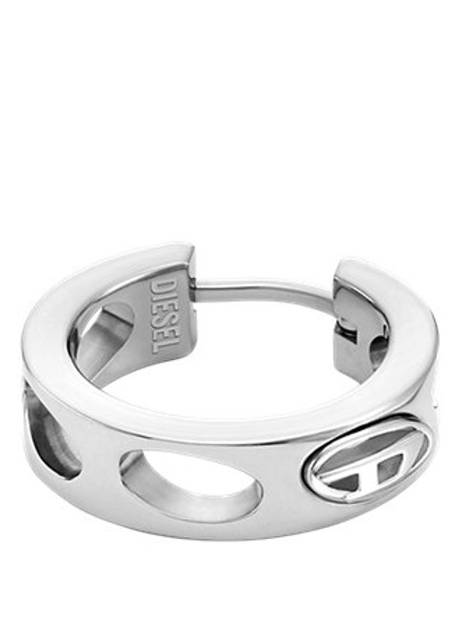 Diesel Dames D Logo enkele oorring DX1664040 in de kleur Zilver