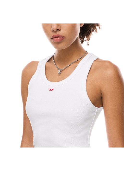 Diesel Dames D Logo ketting DX1672040 in de kleur Zilver