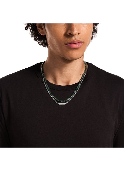 Armani Heren Ketting EGS3313040 in de kleur Zilver