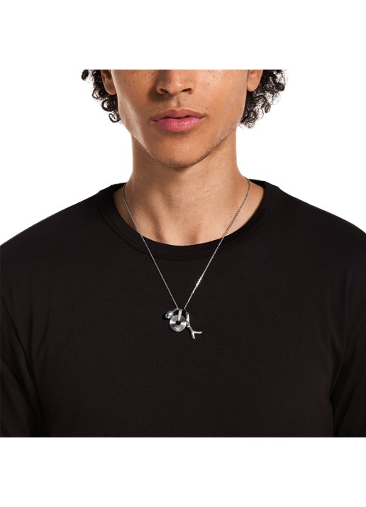 Armani Heren Ketting EGS3315040 in de kleur Zilver