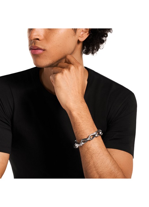 Armani Heren Armband EGS3302040 in de kleur Zilver