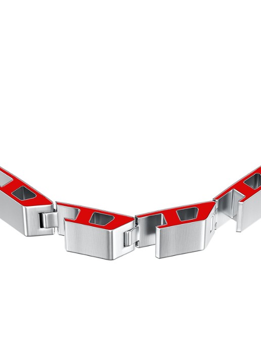 Diesel Dames D Logo armband DX1690040 in de kleur Zilver