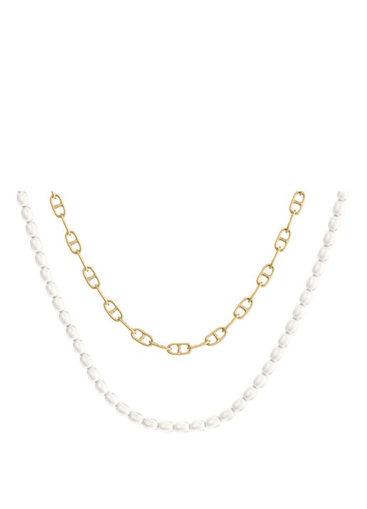 Fossil Dames Heritage ketting verguld JA7321710 in de kleur Goud