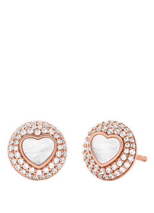 Michael Kors Dames Premium set van ketting en oorstekers verguld MKC1850SET in de kleur Roségoud