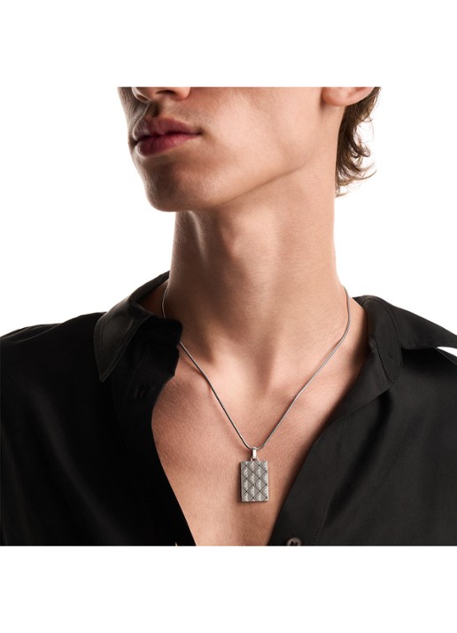 Armani Heren Eagle Logo ketting EGS3362040 in de kleur Zilver