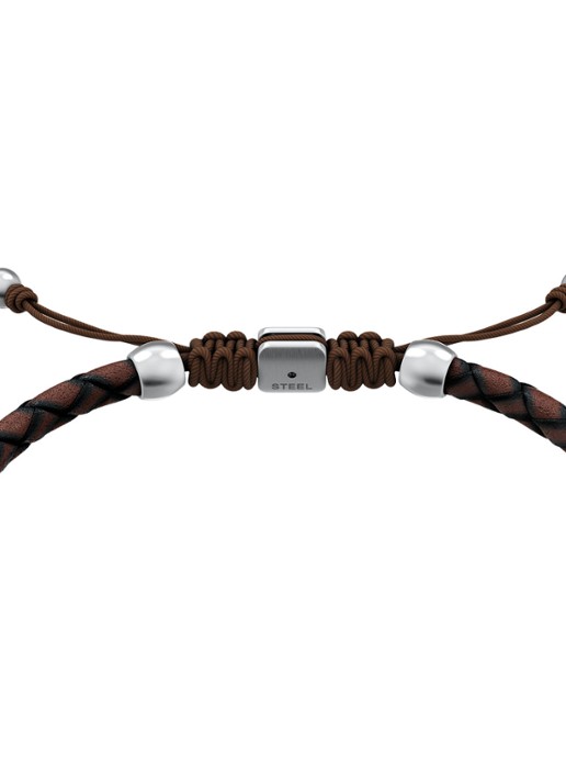 Fossil Heren Everett armband van geweven leer JF05022040 in de kleur Bruin