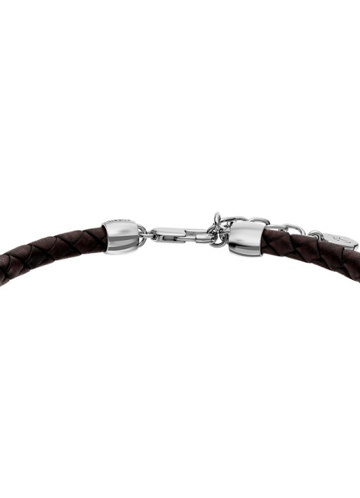 Fossil Heren Everett armband van geweven leer JF05023040 in de kleur Bruin