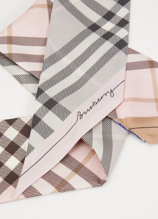 Burberry Dames Sjaal van zijde 180 x 8 cm in de kleur Lichtroze, maat: One Size