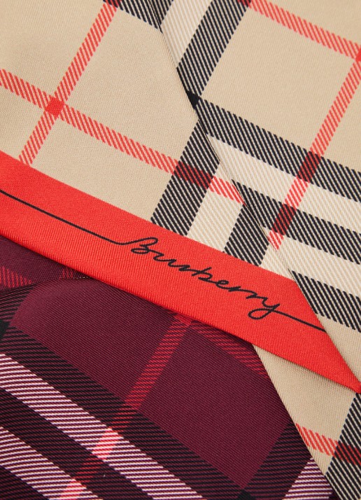 Burberry Dames Sjaal van zijde 180 x 8 cm in de kleur Rood, maat: One Size