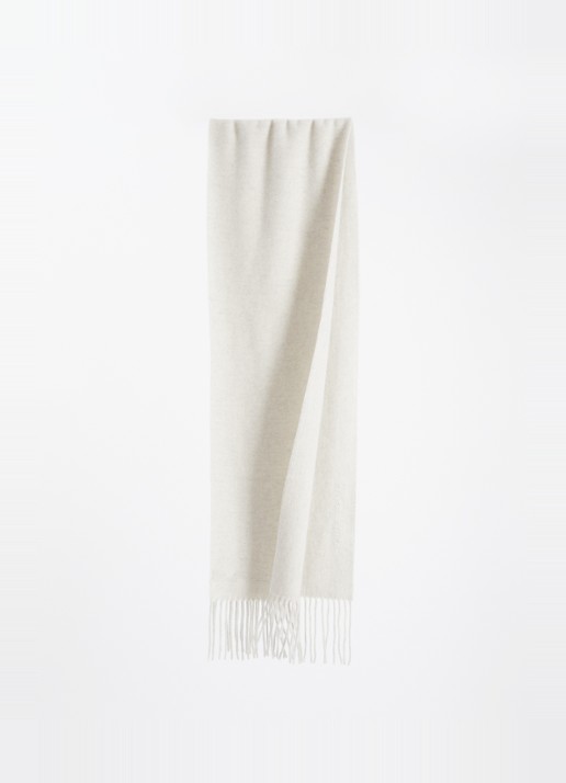 SAMSØE SAMSØE Heren Jolly fijngebreide sjaal in kasjmier wolblend 195 cm x 28 cm in de kleur Lichtgrijs, maat: OS