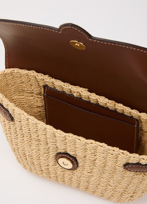 Ralph Lauren Dames Lynden crossbodytas met leren details in de kleur Naturel, maat: 1SZ