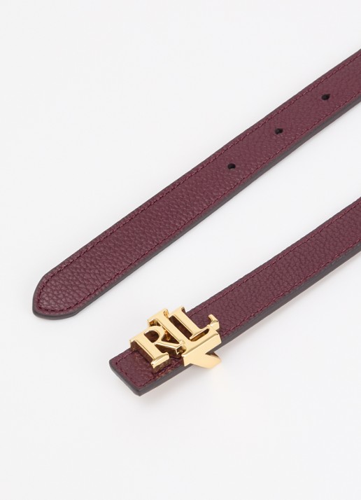 Ralph Lauren Dames Reversible riem van leer met logo in de kleur Bordeauxrood, maat: S