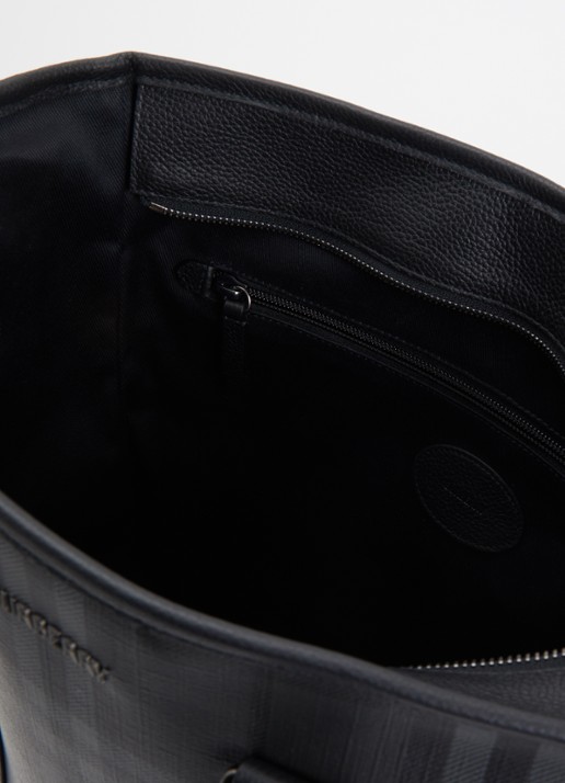 Burberry Heren Handtas met ruitdessin en afneembare schouderriem in de kleur Antraciet, maat: OS