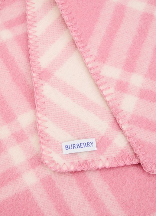 Burberry Heren Sjaal van wol met ruitdessin 180 x 30 cm in de kleur Roze, maat: OS