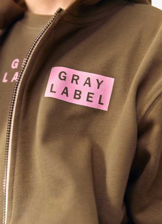 Gray Label Vest met capuchon en logo in de kleur Bruin
