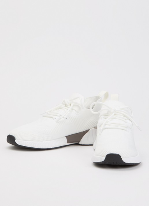 Boggi Milano Heren Sneaker van mesh met logo in de kleur Wit