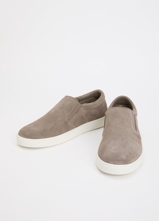 Boggi Milano Heren Slip-on van suède in de kleur Taupe
